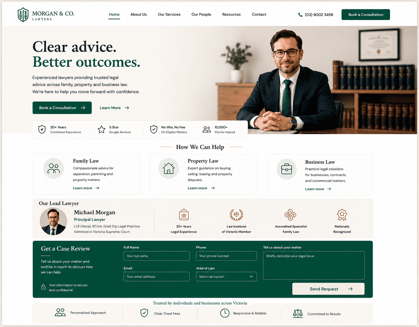 Finance & Legal website mockup
