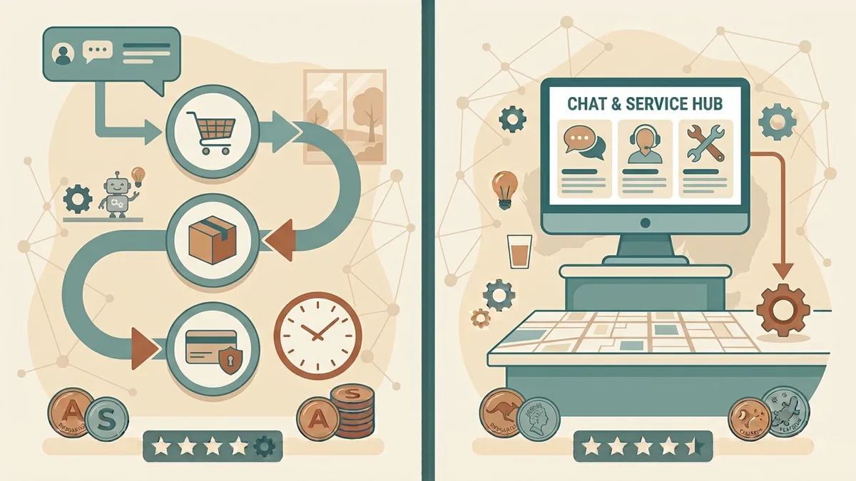 AI chatbot connected to a website automating customer enquiries
