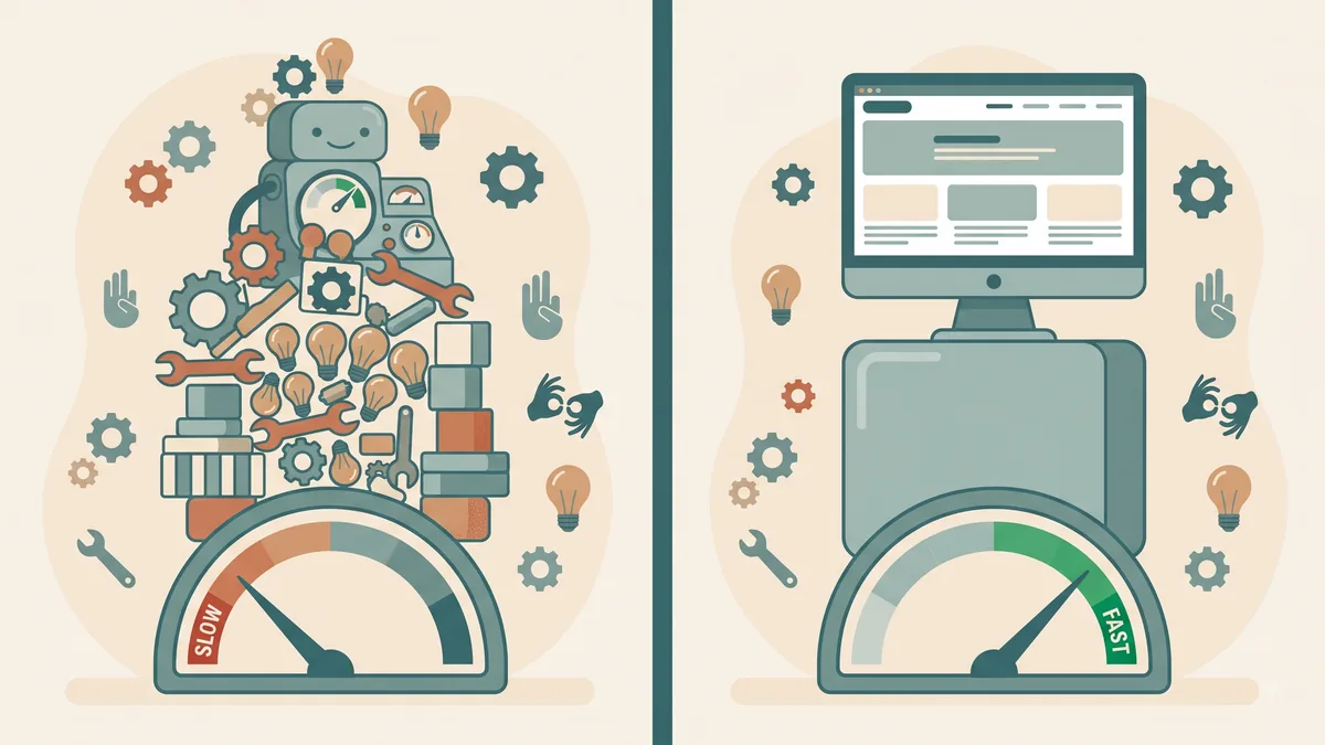WordPress plugin overhead compared with a fast custom Next.js build